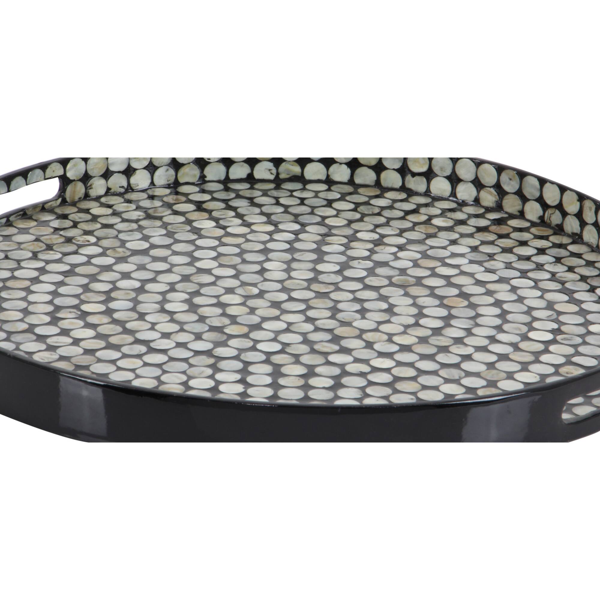 24" Black Wood Coastal Tray